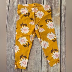 Floral Yellow Kids Leggings